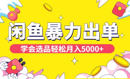 闲鱼细分领域暴力出单玩法，学会选品轻松月入5000+