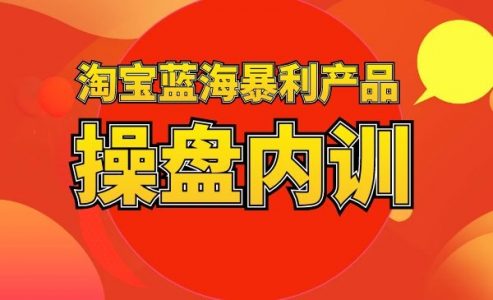 淘宝蓝海暴利产品操盘内训