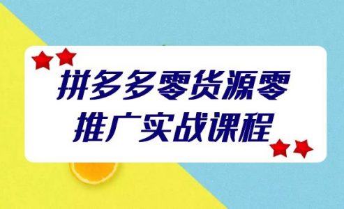 拼多多零货源零推广实战课程