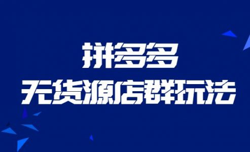 拼多多无货源店群玩法 36节实战保姆教程