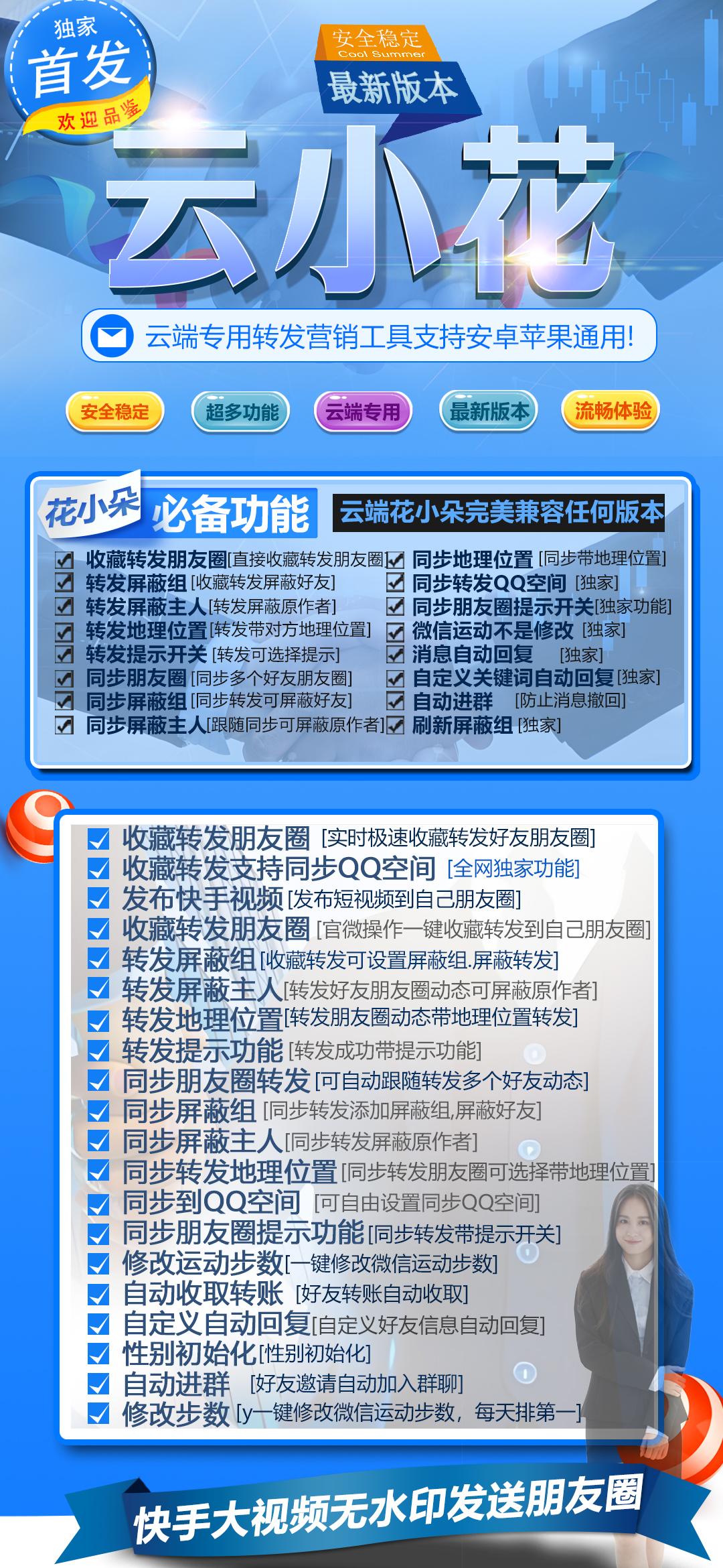 云端转发-云小朵官方网址-活动激活使用授权购买以及登陆地址-一键转发/消息防撤回/自动跟随转发/自动回复/微商黑科技